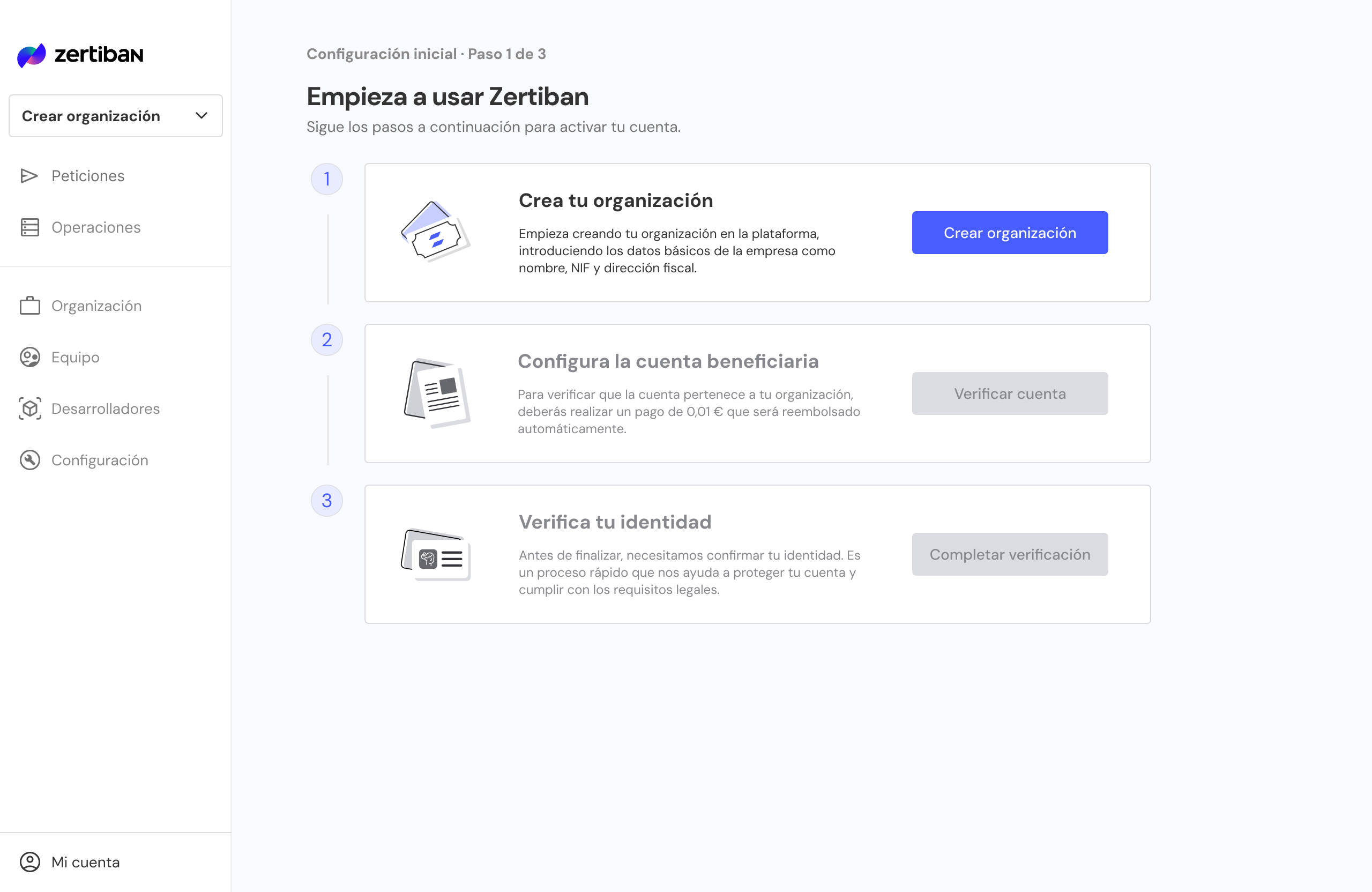 Formulario organización