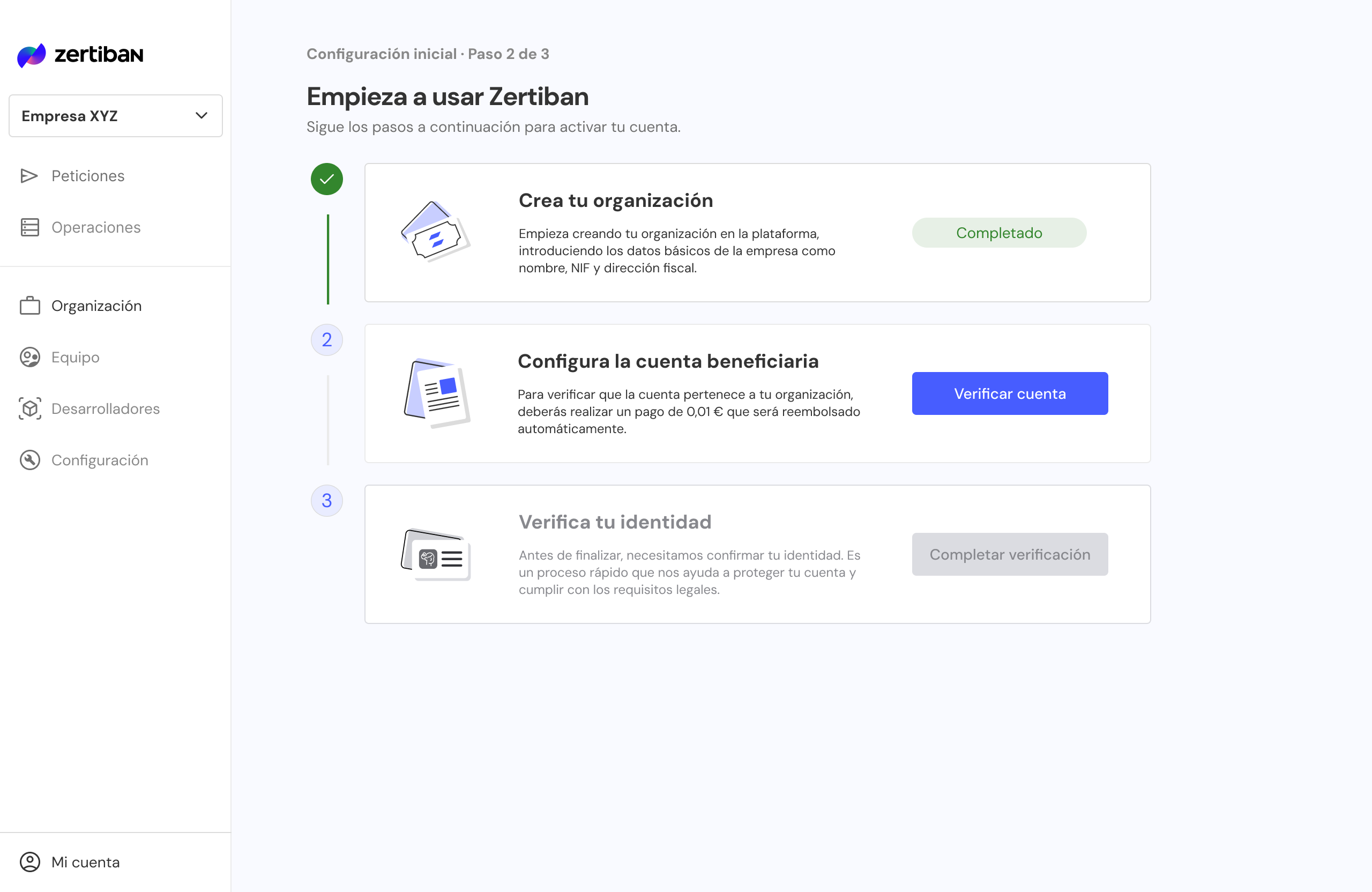 Botón configurar cuenta